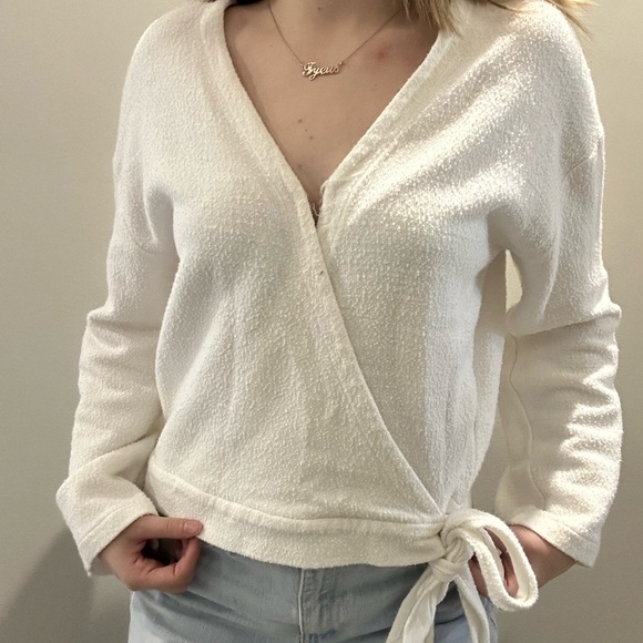 Madewell White Wrap Top - Picture 3 of 3
